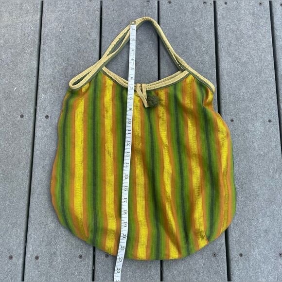 Old Navy Boho Tote Bag Green & Gold - Picture 4 of 8